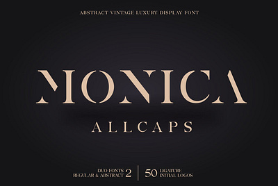 Monica Allcaps Fonts abstract branding display elegant feminine font logofont luxury stencil vintage