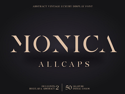 Monica Allcaps Fonts abstract branding display elegant feminine font logofont luxury stencil vintage