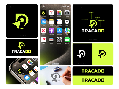 Logo Brand Identity For Delivery Tracking App "TRACADO"🛵 app logo branding delivery app delivery service delivery tracking graphic design location tracker logo logo design logo designer saas tracking app