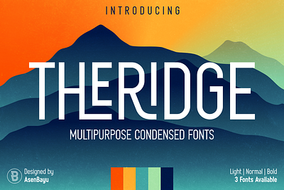 Theridge Fonts Family condensed creative display family font headline logo logofont modern poster retro urban