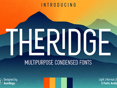 Theridge Fonts Family condensed creative display family font headline logo logofont modern poster retro urban