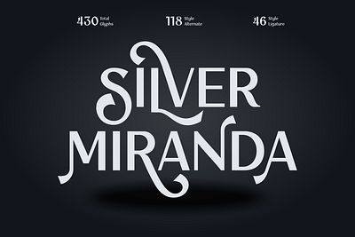 Silver Miranda Font alternate classy clean decorative display elegant fashion feminine font ligature logo logofont luxury poster sans serif stylish typeface unique vintage wedding