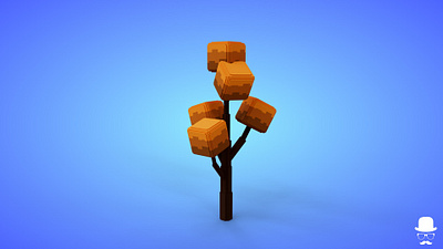 Voxel Tree 5.3 Model - 3D Lowpoly Game Asset 3d 3d model autumn fantasy game asset lowpoly magicavoxel orange voxedit voxel art