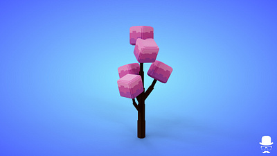 Voxel Tree 5.4 Model - 3D Lowpoly Game Asset 3d 3d model cartoon fantasy game asset isometric lowpoly magicavoxel pink stylized tree unity3d voxedit voxel voxel art voxels