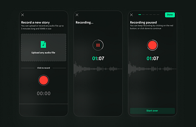 App Recording Flow app appdesign appstore onboarding record social startup ui userdesign userexperience ux