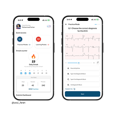 ECG Practice Pro Ui App Design app branding design ecg graphic design illustration logo practic typography ui ux vector