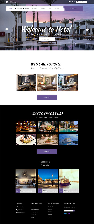 Hotel website branding graphic design ui