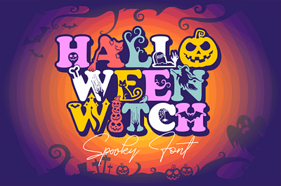 Halloween Witch Font craft font decorative font kid font trick or treat zombie