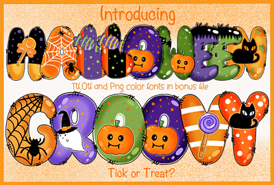 Halloween Groovy Font craft font display doodle font handlettered handwritten font holiday font playfull font