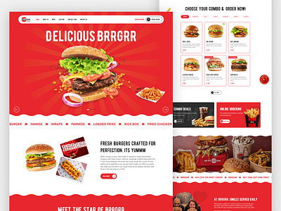 BRRGRR- Food And Beverage Landing Page Website bolddesign burgerwebsite cleandesign conceptdesign creativeui designinspiration designtrends2024 figmadesign food foodbrand foodwebsite minimaldesign mockupdesign productdesign typographydesign ui uitrends uiuxdesign webdesign webflow