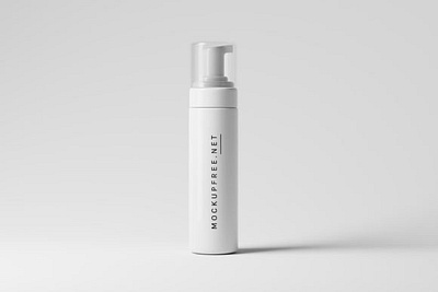 Foam Pump Bottle Mockup bottle branding font conditioner cream face wash label plastic pump bottle shampoo shaving cream