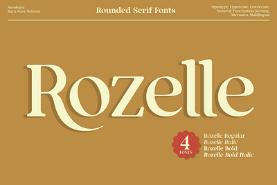 Rozelle Fonts Family classic display elegant font luxury magazine modern playful poster retro rounded serif vintage