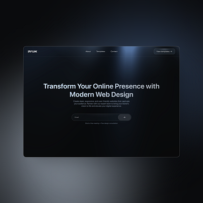 Simple web design template SaaS website design - Dark themed. clean minimalist ui webdesign