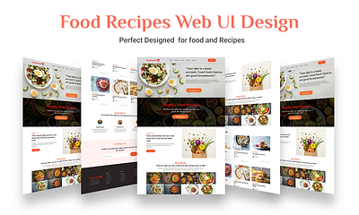 Food Recipes Web UI design app design branding case study design food web ui design graphic design landing page desing ui ui ux design user interface design web design web ui design website design