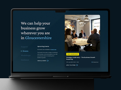 Gloucester Growth Hub Concept Design concept concept design corporate design events hub inspiration mock modern news refresh site site design support ui ui design ux ux design website website design