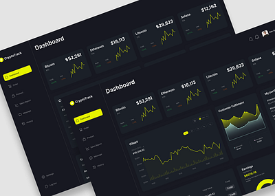 Crypto Dashboard crypto cryptodashboard dashboard landingpage ui uiux webdesign