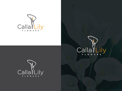 Flower minimalist logo brand identity branding calla lily calla lily brand calla lily business calla lily flower calla lily flower logo calla lily icon calla lily logo flower art sale flower logo flower shop lily flower lily line art logo design minimalist calla lily presentation unique logo white background wordmark logo