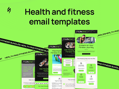 Health and Fitness Email Templates design email email builder email campaign email design email marketing email newsletter email templates fitness email html email landing page newsletter stripo email ui ux web design