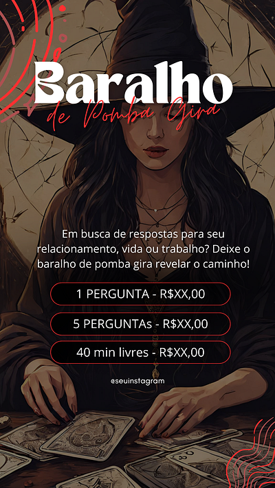 Story para postagem de Baralho graphic design