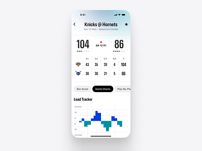 NBA App app design ios mobile nba sports stats ui