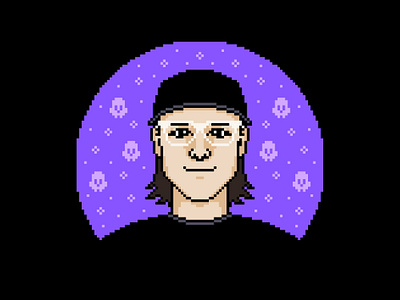 Self Portrait 8 bit face illustration person pixel pixel art portrait retro video games self portrait skull spooky