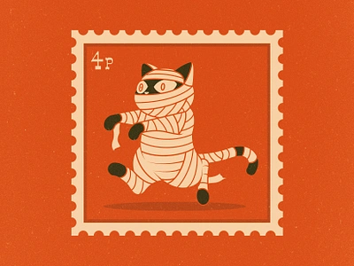 The Last Post: Bounty the Black Cat Halloween Illustration animals black cat cat art character design color colour cute cute cat art halloween halloween art halloween illustration illustration mummy october postage stamp retro illustration royal mail spooky season stamps vintage illustration