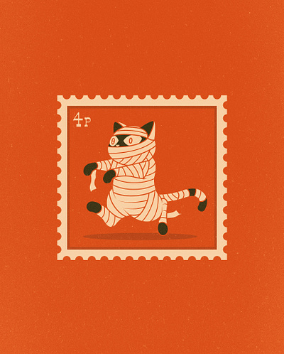 The Last Post: Bounty the Black Cat Halloween Illustration animals black cat cat art character design color colour cute cute cat art halloween halloween art halloween illustration illustration mummy october postage stamp retro illustration royal mail spooky season stamps vintage illustration