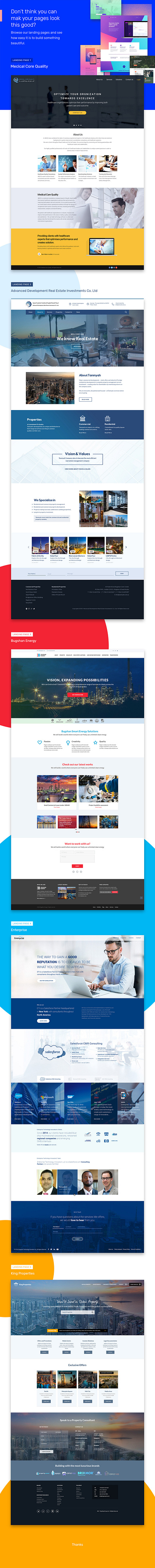 5 Landing Pages Design For Different Clients doctor consultation energy website health information health landing page healthcare website internet of things (iot) landing page medical website property management property search property website real estate tech website technology website u design ui uiux design user interface ux website