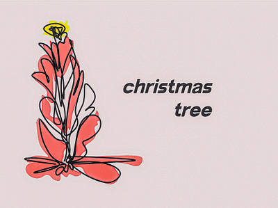 christmas tree christmas illustration illustrator line drawing pastel photoshop