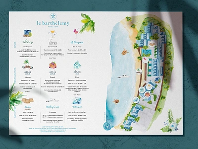 Illustration // Map Le Barthélemy Hotel & Spa graphic design illustration watercolor