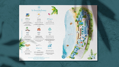 Illustration // Map Le Barthélemy Hotel & Spa graphic design illustration watercolor