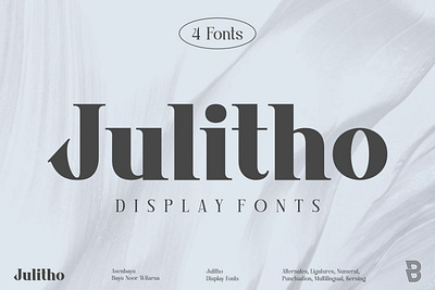 Julitho Fonts Family alphabet alternate bold brand branding classic condensed design display elegant feminine font illustration logo luxury posh typeface typography unique vintage