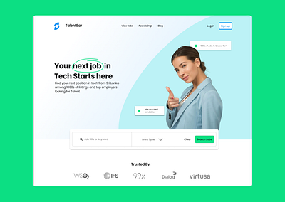 TalentBar Job Website hero job website testimonials