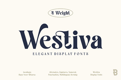 Wetiva - Elegant Display Fonts Family alternate beautiful brand branding curvy decorative design display elegant feminine floral font georgeous headline illustration ligature logo luxury minimalist stylish