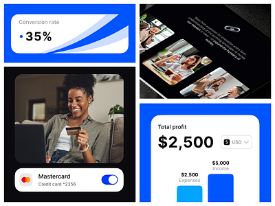 Interface elements for money transfer service | Stream badge blue concept data design design concept finance fintech interface interface element product product design startup transaction ui ui design ux uxui web web design