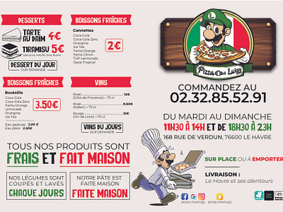 Menu " Pizza Chez Luigy"