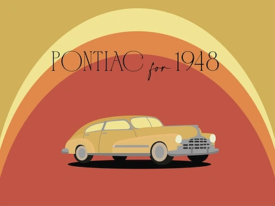 Retro car Pontiac for 1948 car graphic design groovy illustration pontiac retro retrocar vector