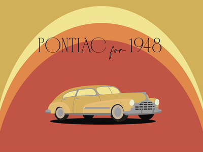 Retro car Pontiac for 1948 car graphic design groovy illustration pontiac retro retrocar vector