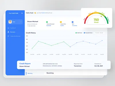 Your Credit Score dashboard fintechuikitproduct design product design uikitproduct design uiux proto