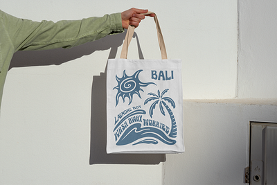 Totebag design for laundry service branding graphic design illustration logo surf surfing vector