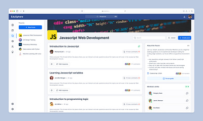 Forum education forum learning ui ux web
