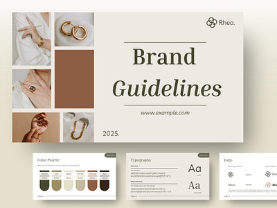 Brand Guidelines beauty brand brand guidelines brand kit branding business design jewelry keynote marketing pitch deck powerpoint presentation style guide