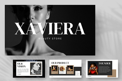 Beauty Store beauty branding business dark design keynote marketing pitch deck powerpoint presentation xaviera