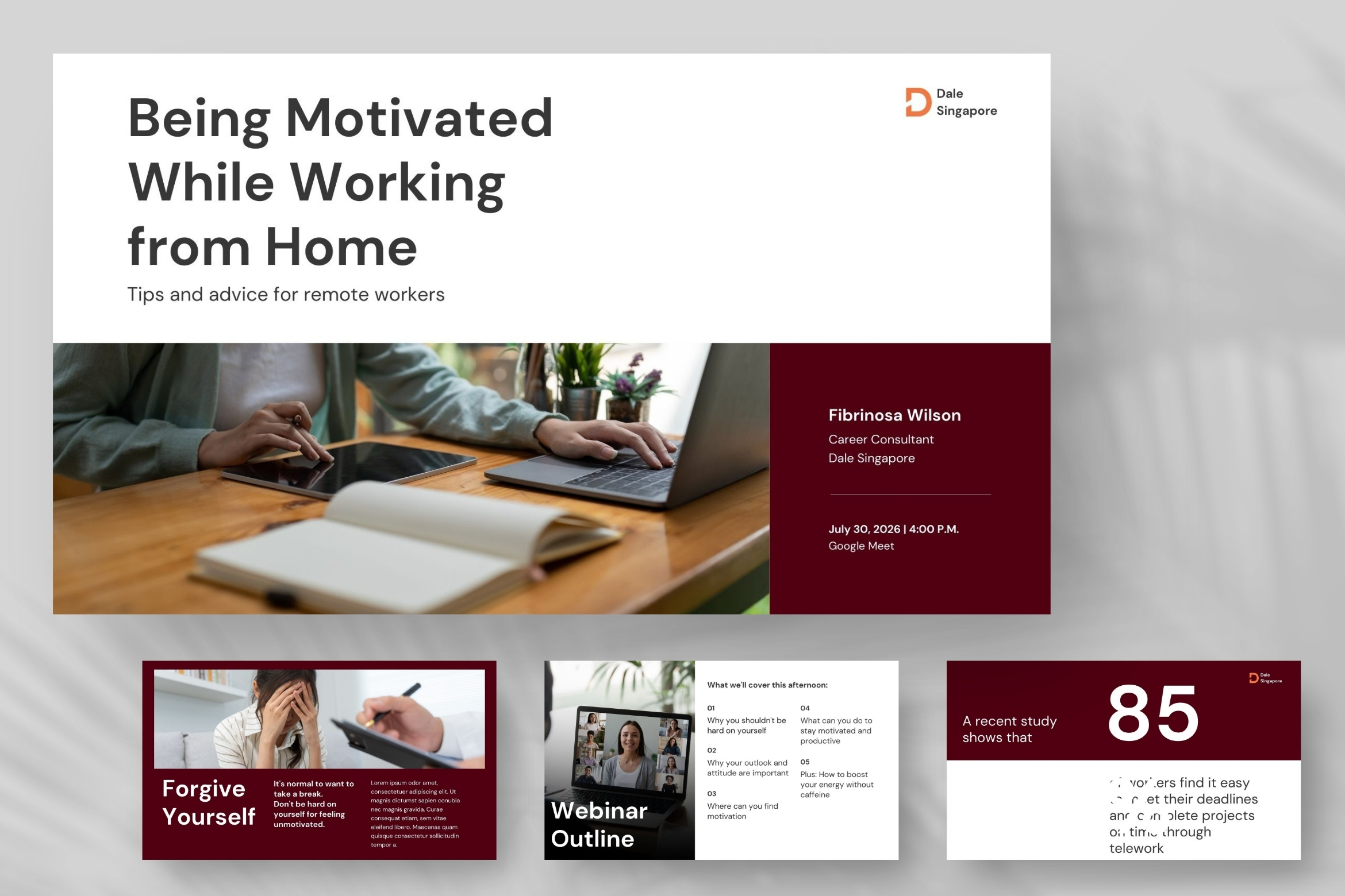 Remote Working branding business design keynote marketing pitch deck powerpoint presentation remote work form home