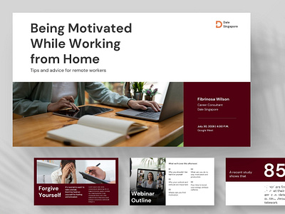 Remote Working branding business design keynote marketing pitch deck powerpoint presentation remote work form home