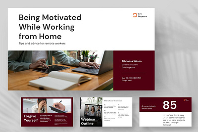 Remote Working branding business design keynote marketing pitch deck powerpoint presentation remote work form home