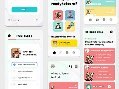 Intelearn (Internship Learning App) - UI Exploration app branding graphic design internship learning lms ui