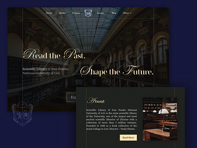 Hero section for a historic library website (UX/UI design) hero section historic style library website ui ux web design