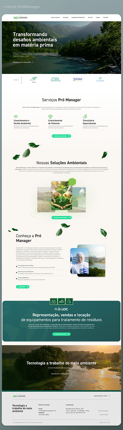 Sustainability website - Pró Manager graphic design site ui ui design web website