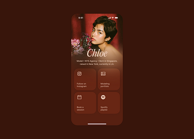 Quick links hub blur cards gradient mobile portrait product design tiles ui